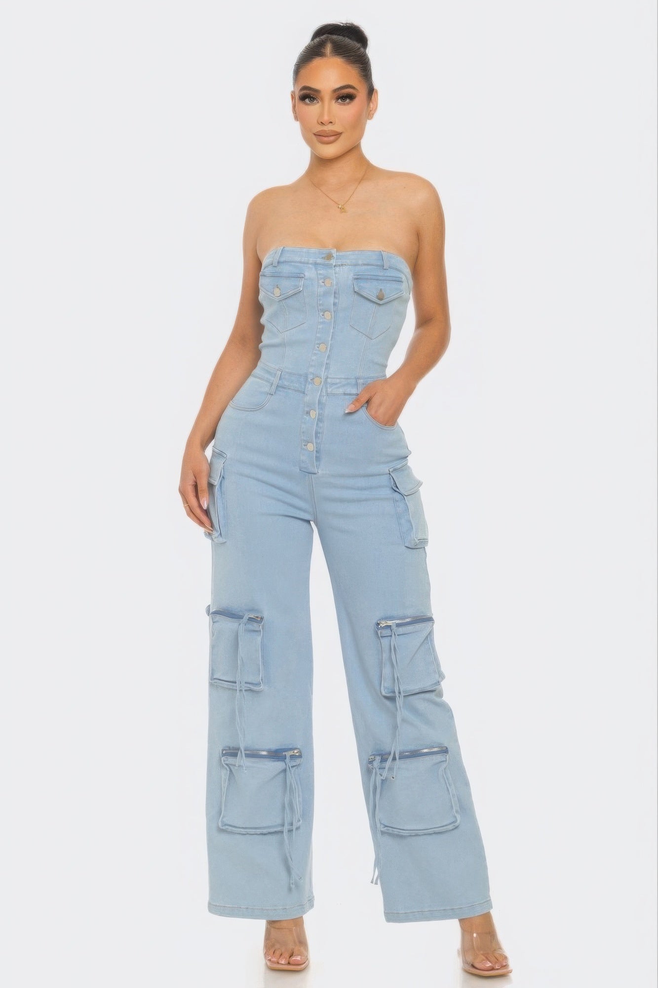 Stretch Denim Jumpsuit