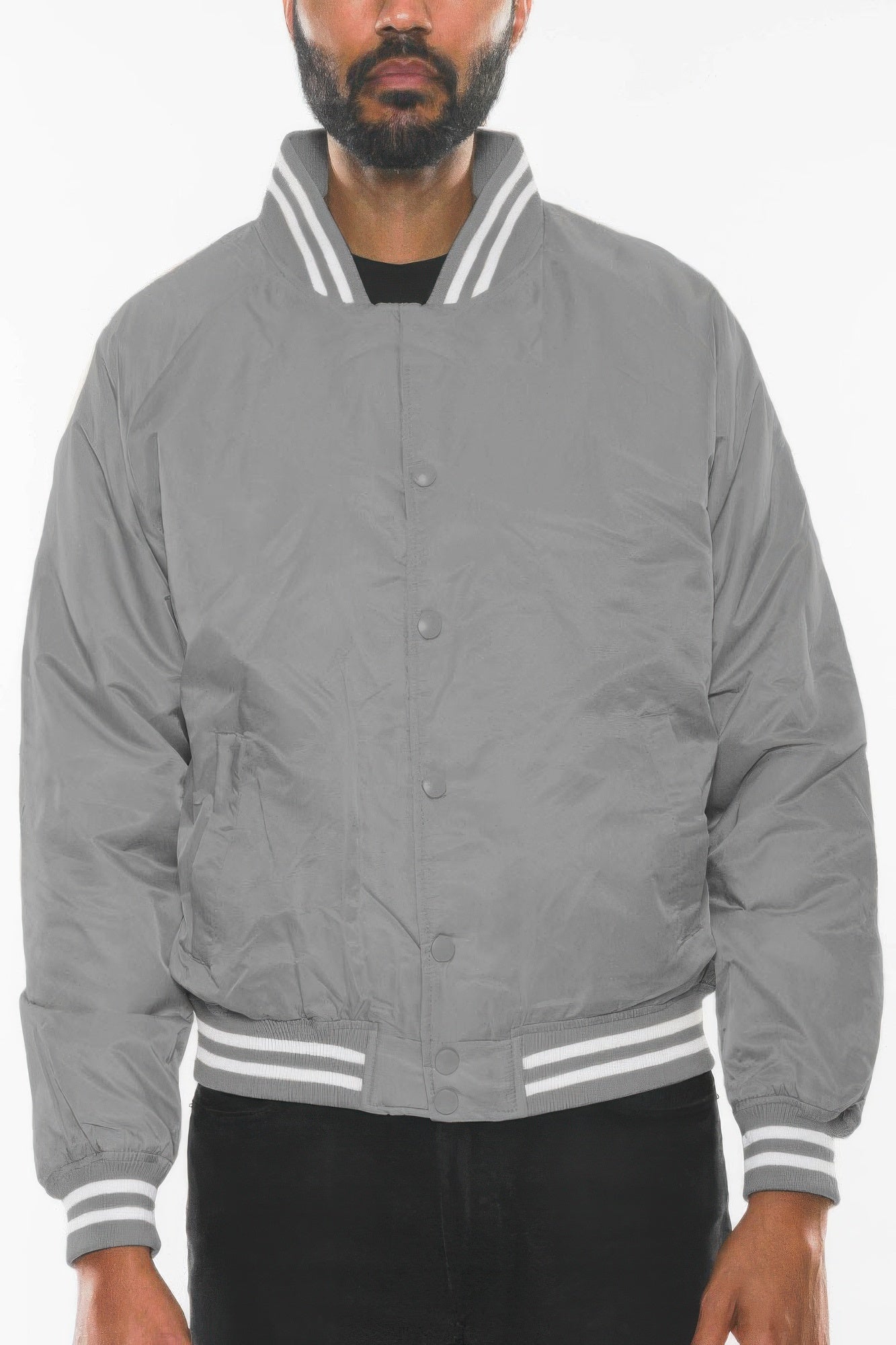 Mens Polyester Windbreaker Winter Bomber Jacket